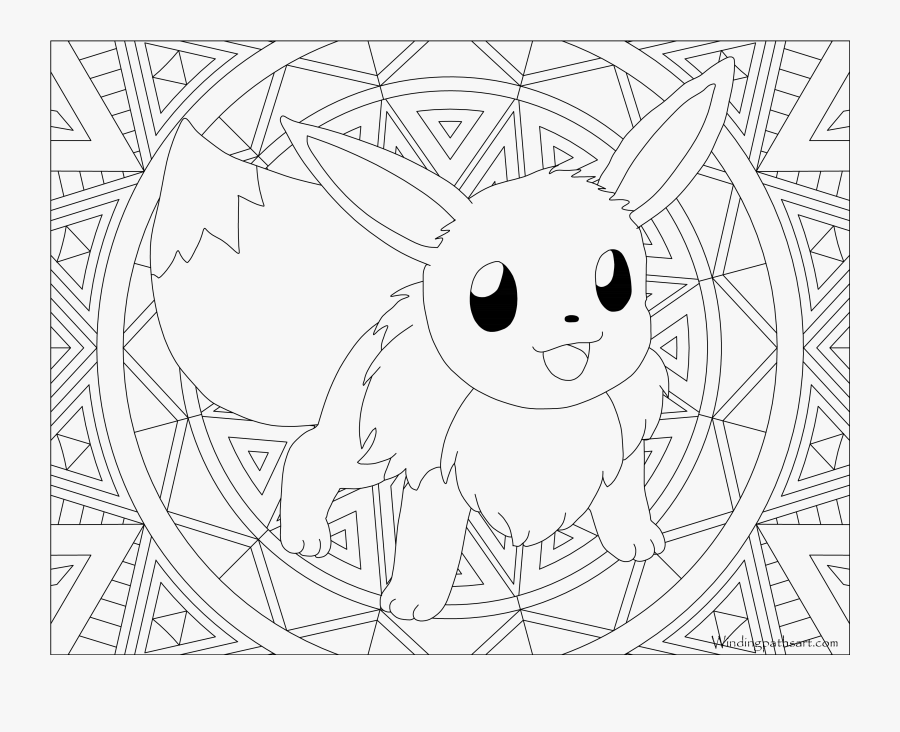 Mightyena Coloring Pages - Pokemon Mandala Coloring Pages, Transparent Clipart