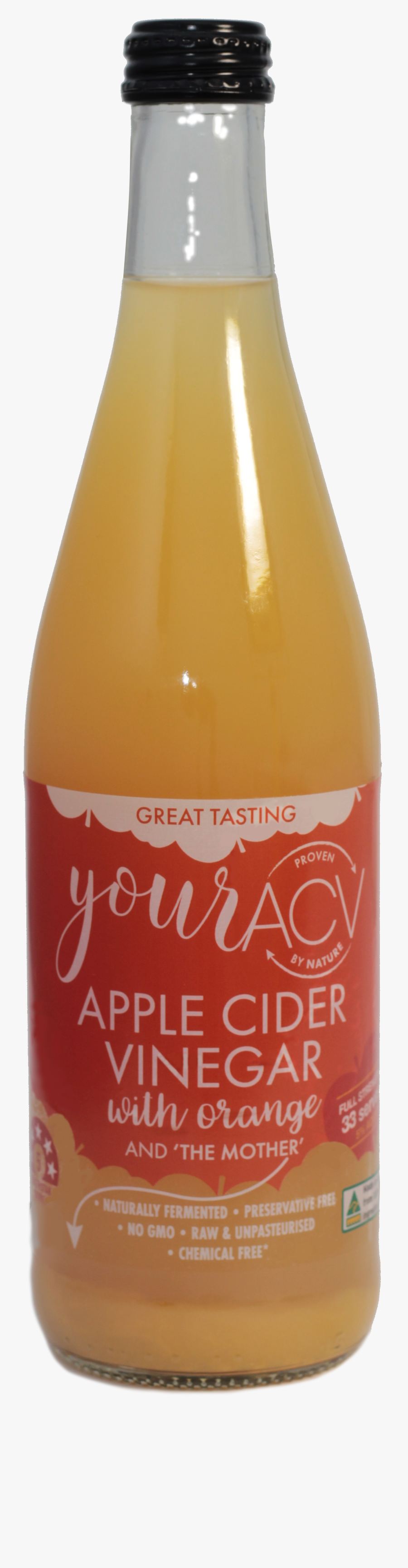 Clip Art Apple Cider Vinegar And Orange Juice - Glass Bottle, Transparent Clipart