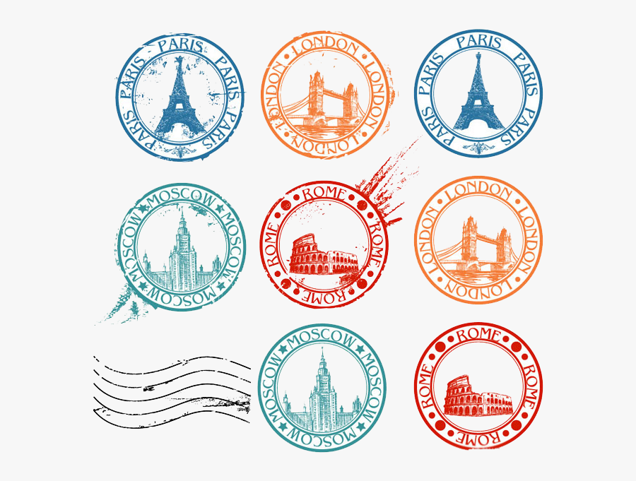 Postage Stamp Travel Visa - Visa Stamp Logo, Transparent Clipart