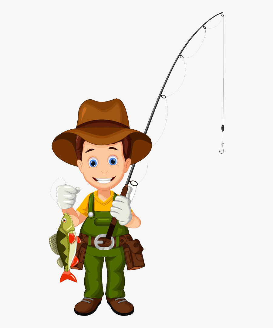Catch Fish With Baby - Community Helpers Fisherman Clipart, Transparent Clipart