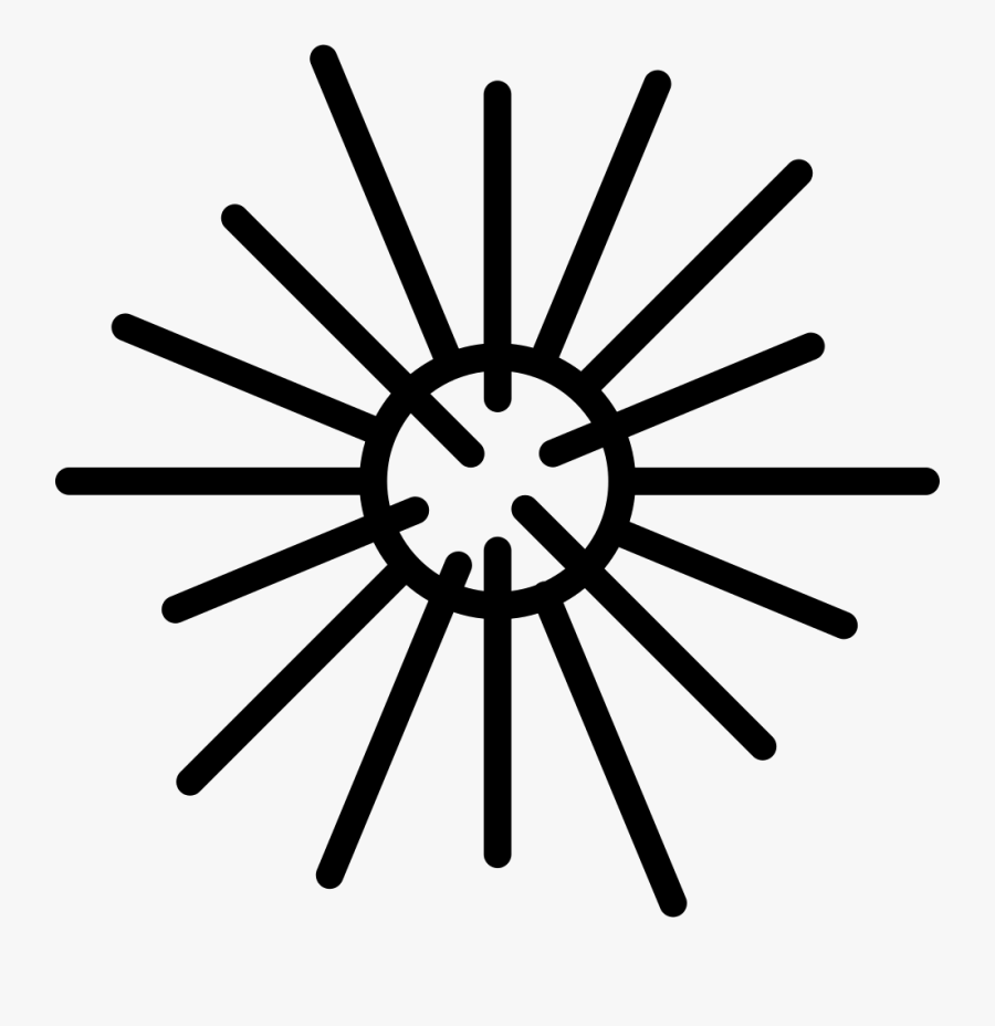 Sea Urchin - Spring Flower Outline, Transparent Clipart
