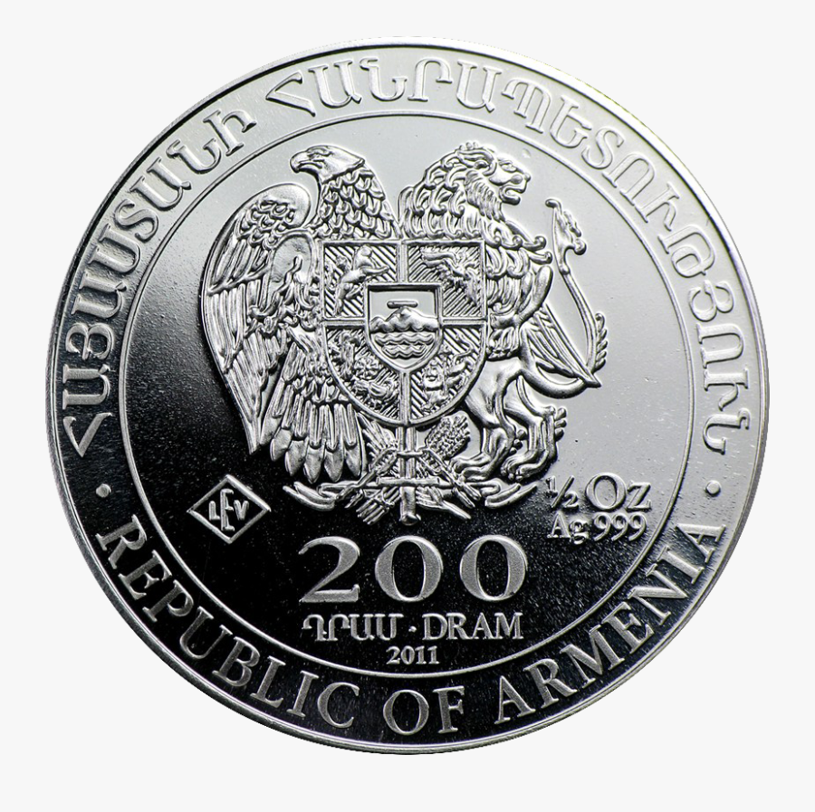 Am Noah"s Ark 2011 200dram - Chinese Dragon Silver Coin, Transparent Clipart
