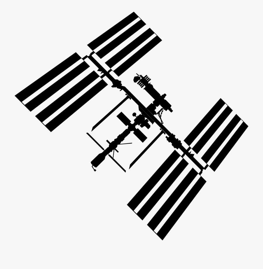 Clip Art Clipart Iss Silhouette Big - International Space Station Silhouette, Transparent Clipart
