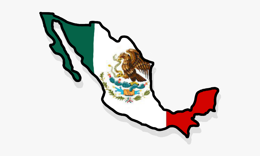 Featuredarticleart - Transparent Mexico Flag Map, Transparent Clipart