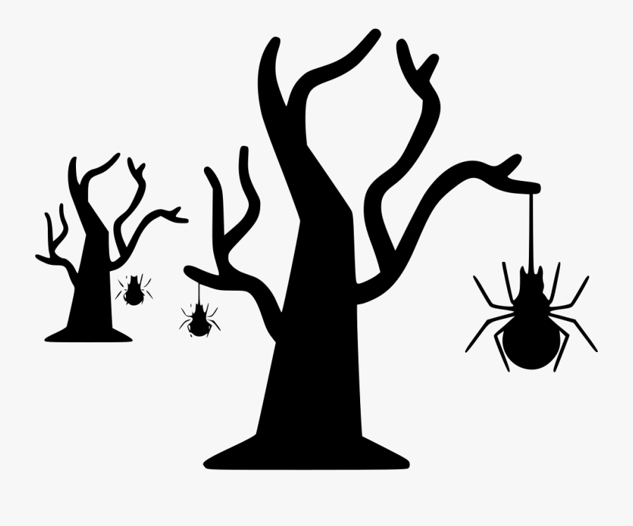 Transparent Dry Clipart - Spider Hanging From Tree, Transparent Clipart