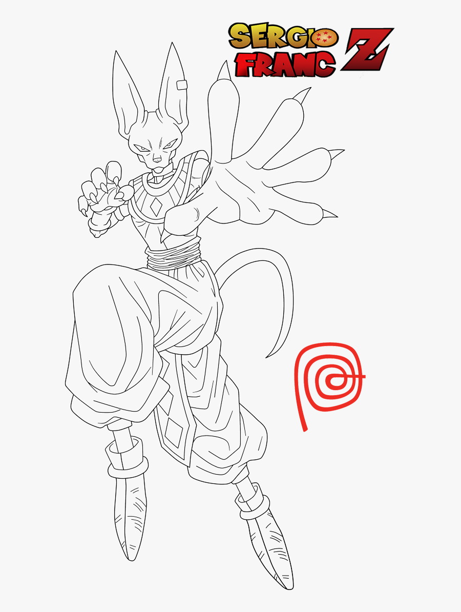 Bills Lineart - Beerus Lineart, Transparent Clipart