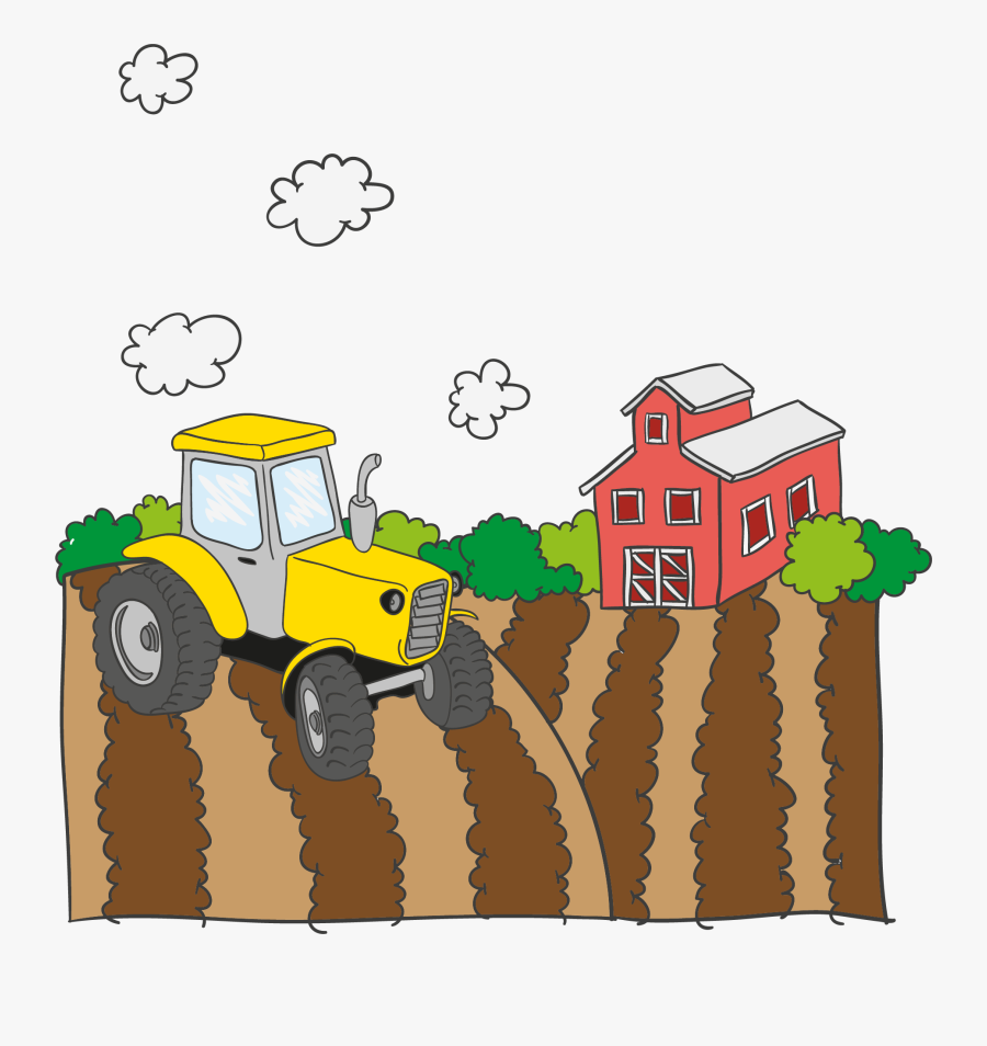 Farm Vector Field - Tractor, Transparent Clipart