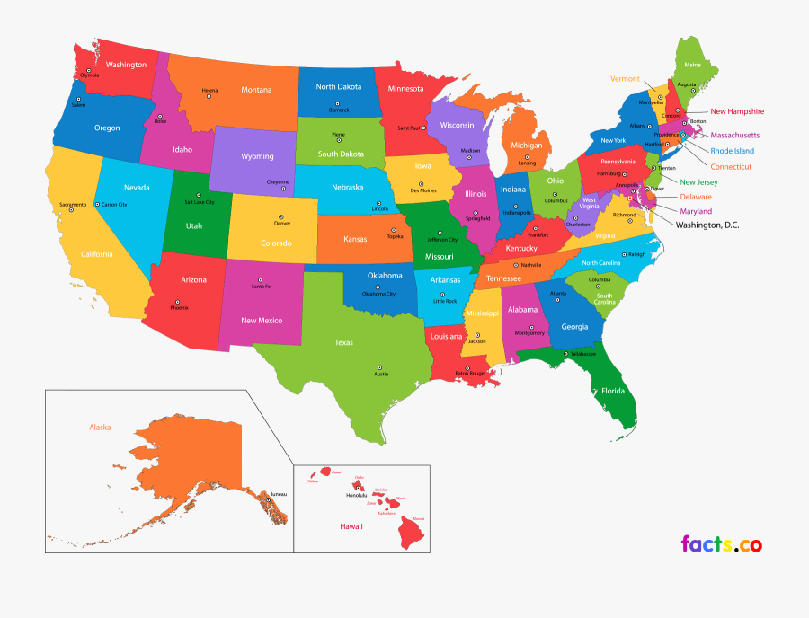 Transparent Map Of America Clipart - Us States Map High Resolution, Transparent Clipart