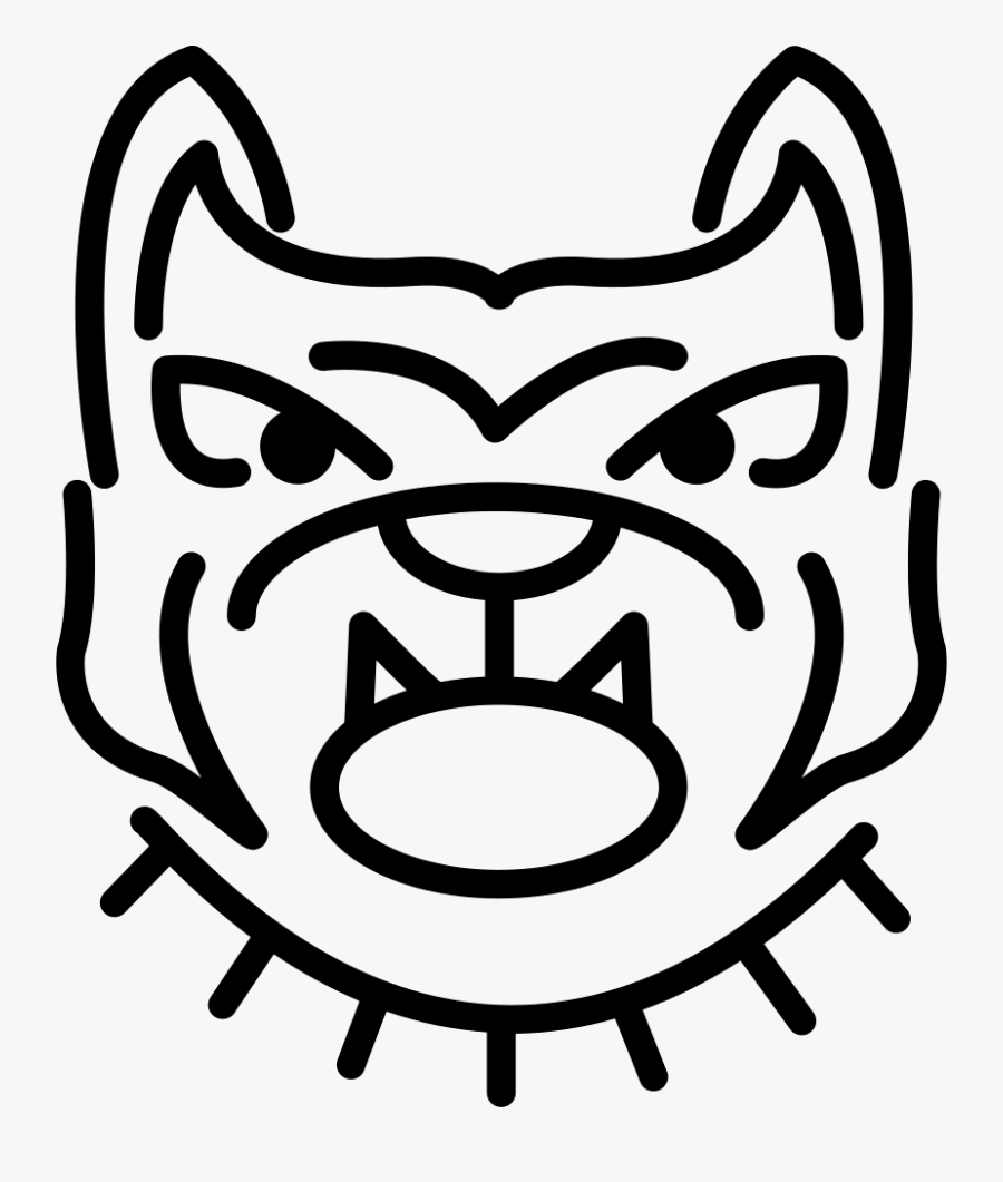 Clip Art Bulldog Face Outline - Angry Bulldogs Face Icon, Transparent Clipart