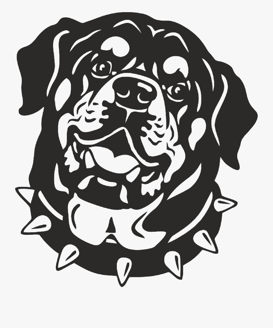 Rottweiler Bulldog Drawing Clip Art - Rottweiler Clipart Black And White, Transparent Clipart