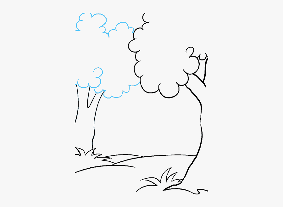 Picture Black And White Download How To Draw A - Drawing Cartoon Forest, Transparent Clipart