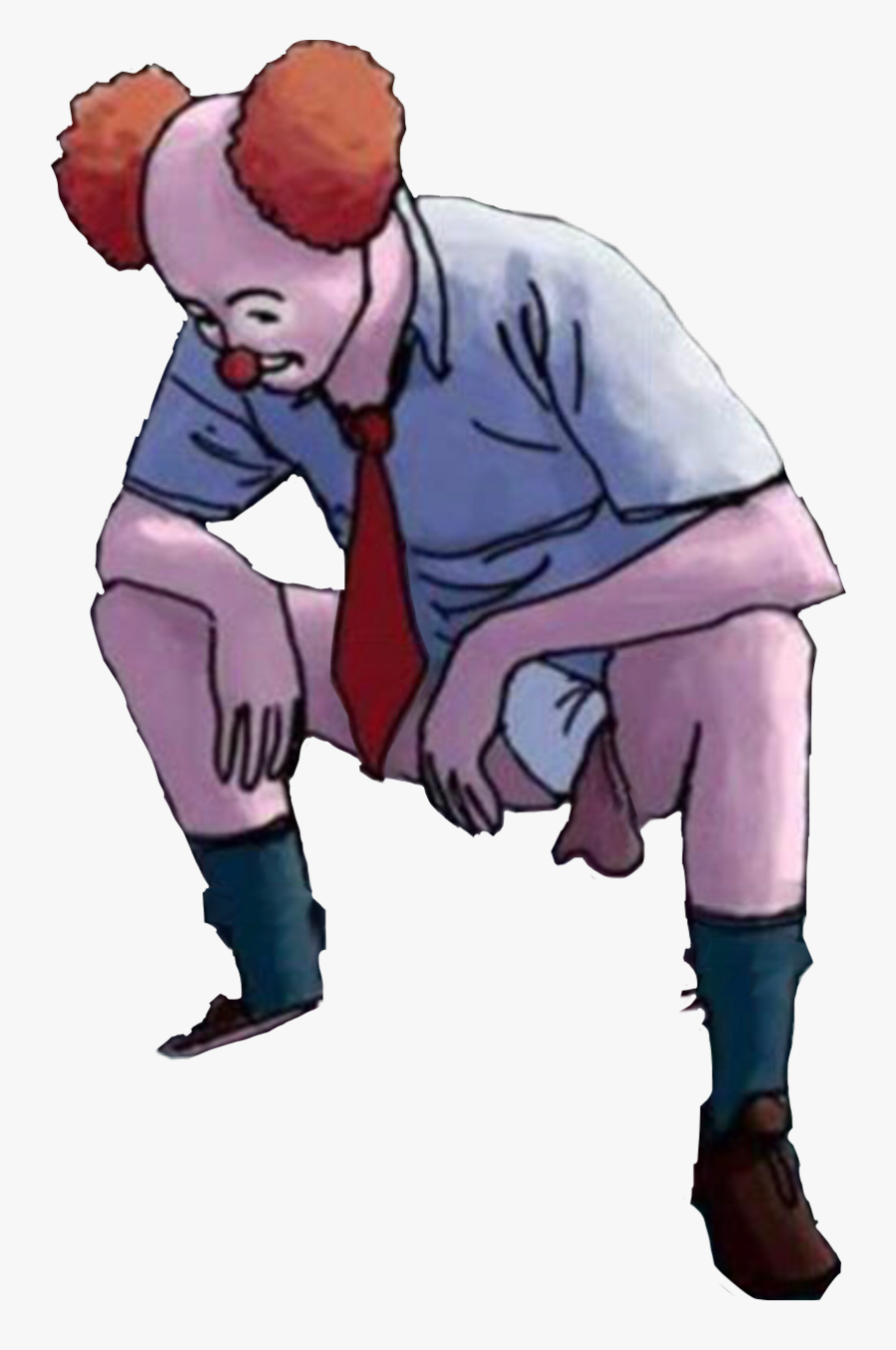 #clown #man #staring #squat #teabag #funny #cartoon - Cartoon, Transparent Clipart