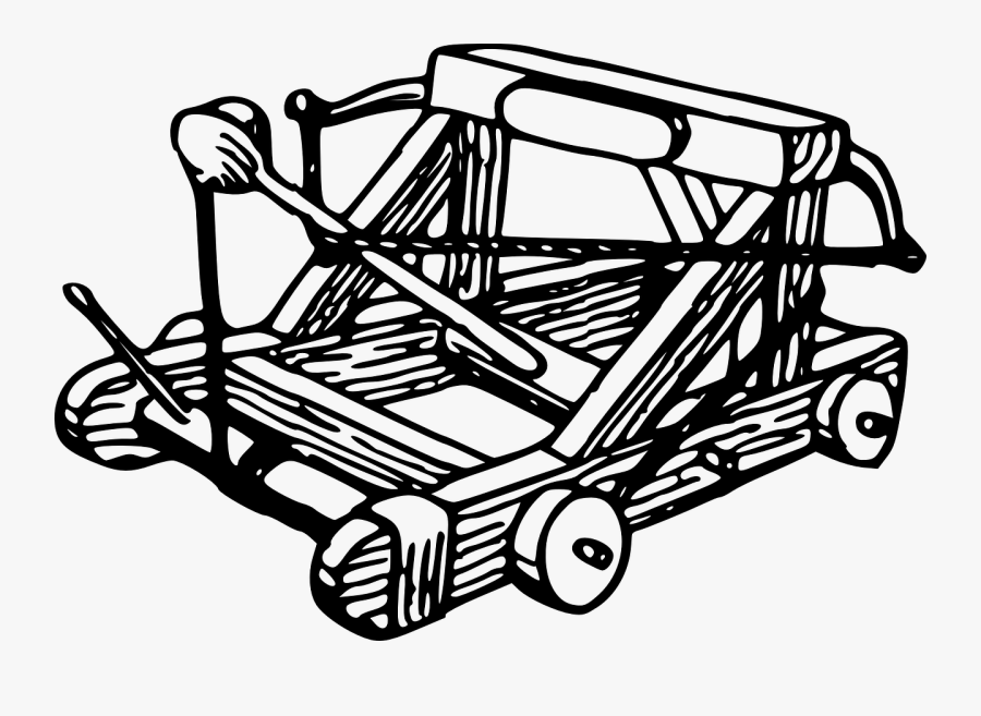 Bicycle Accessory,line Art,chariot - Catapult Coloring Page, Transparent Clipart