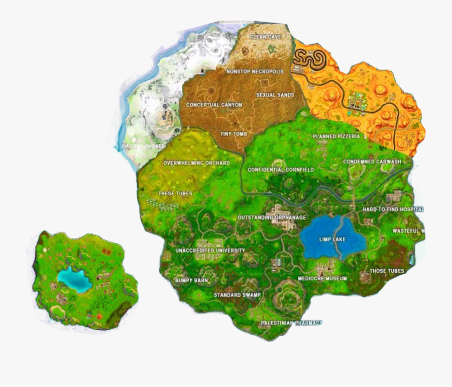 Fortnite New Season 7 Map Png Image - Fortnite Battle Royale Season 7 Map, Transparent Clipart