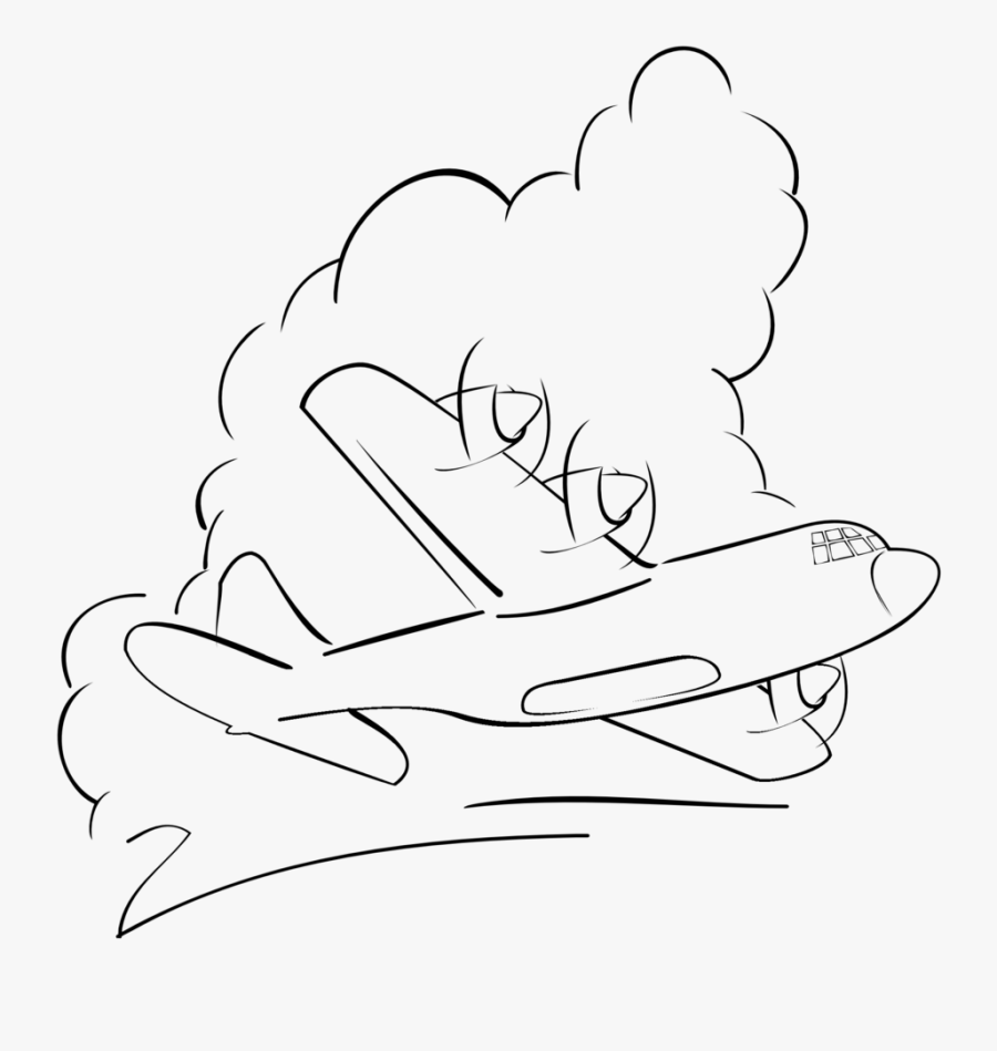 Free Vector Flying Aircraft Outline Clip Art, Transparent Clipart