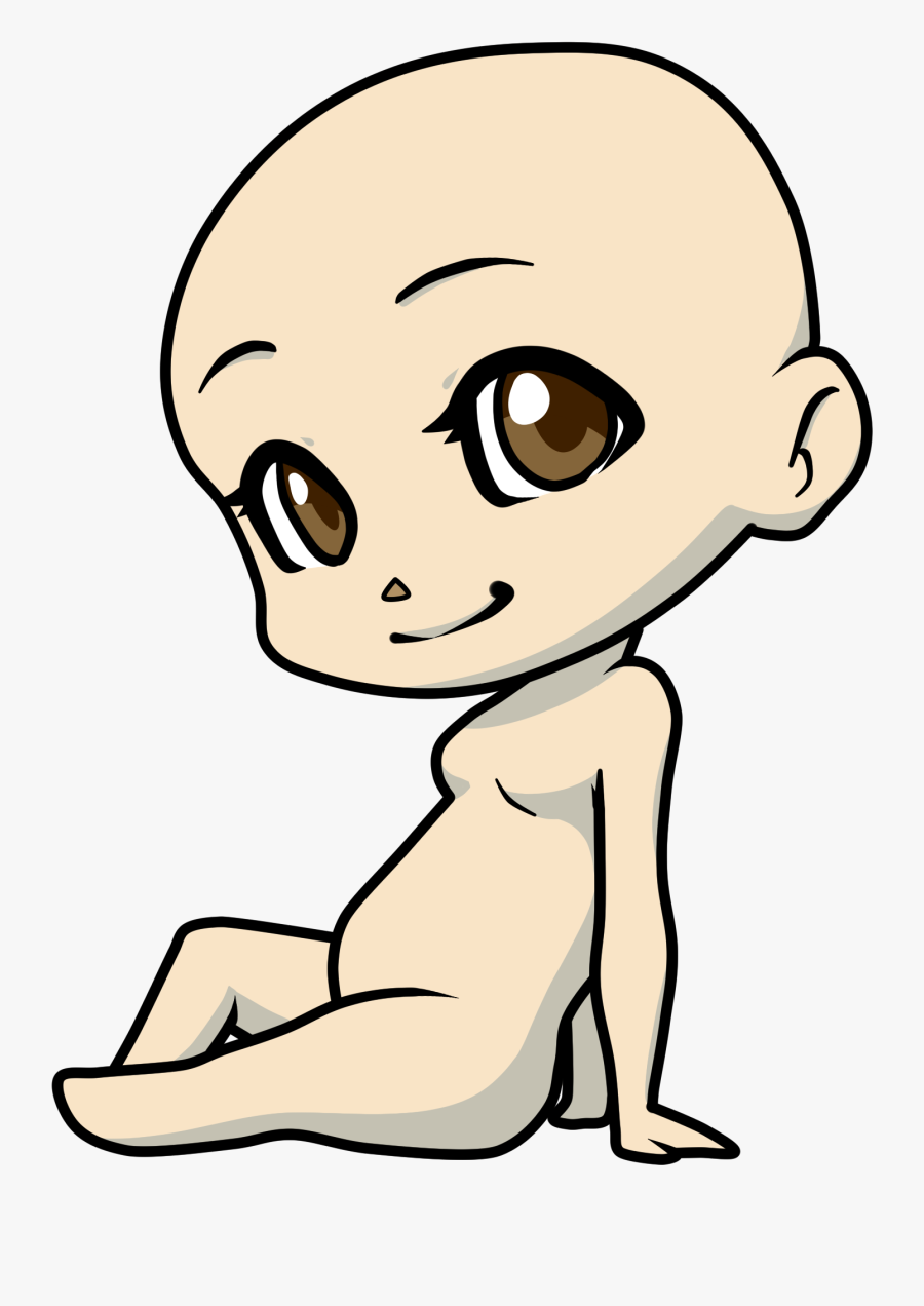 Free Anime Boy Base Sitting - Chibi Base Sitting Down, Transparent Clipart