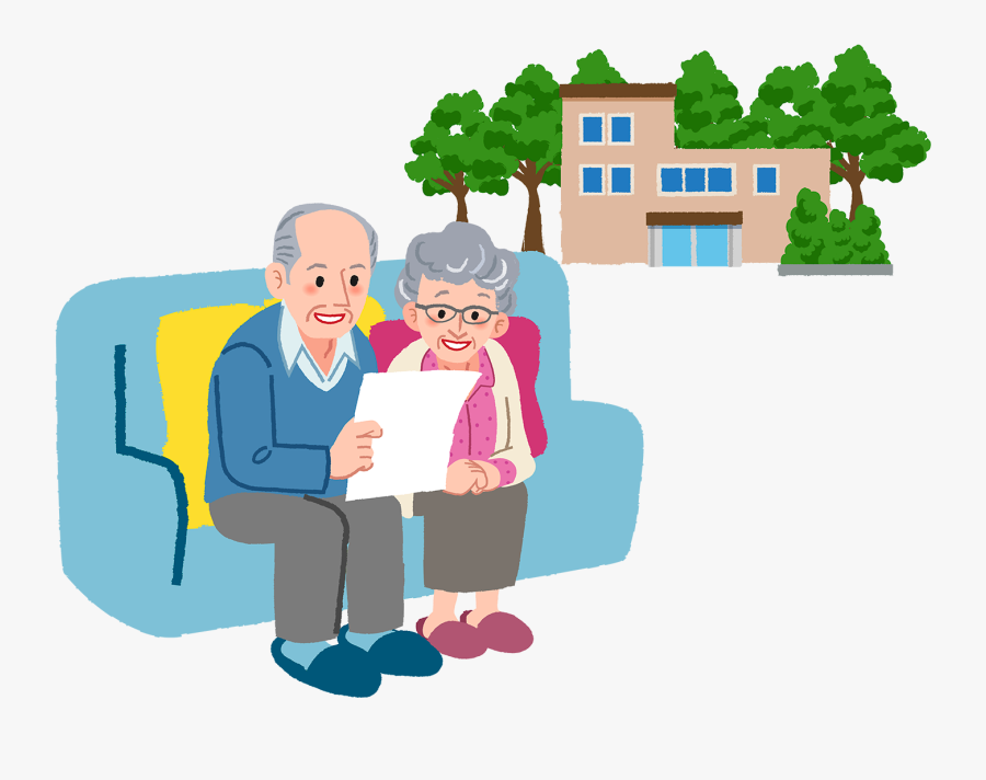 Retired Couple Sitting On A Couch - Retired Couple Clipart Png, Transparent Clipart