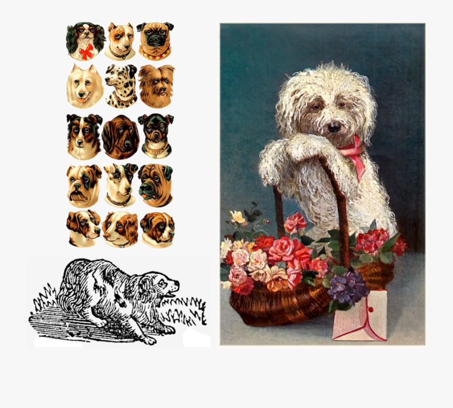 Clipart Flowers Dog - Victorian Dog, Transparent Clipart