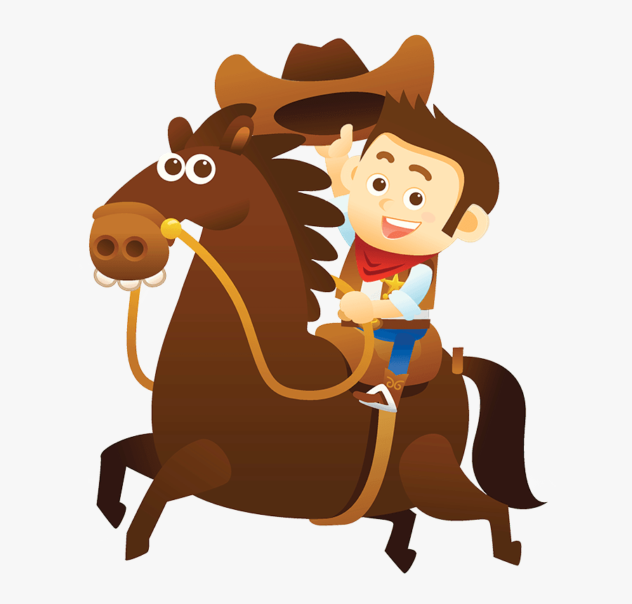 Cowboy On Horse Cartoon, Transparent Clipart