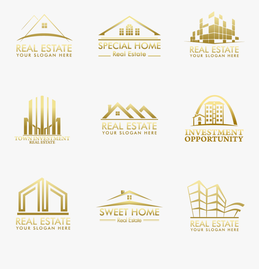 Real Graphic Estate House Design Logo Property Clipart - House Gold Png Real Estate, Transparent Clipart