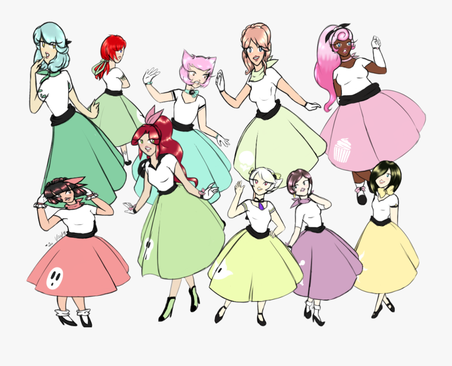 Clothing Poodle Skirt Drawing - Girl In Poodle Skirt Drawing, Transparent Clipart