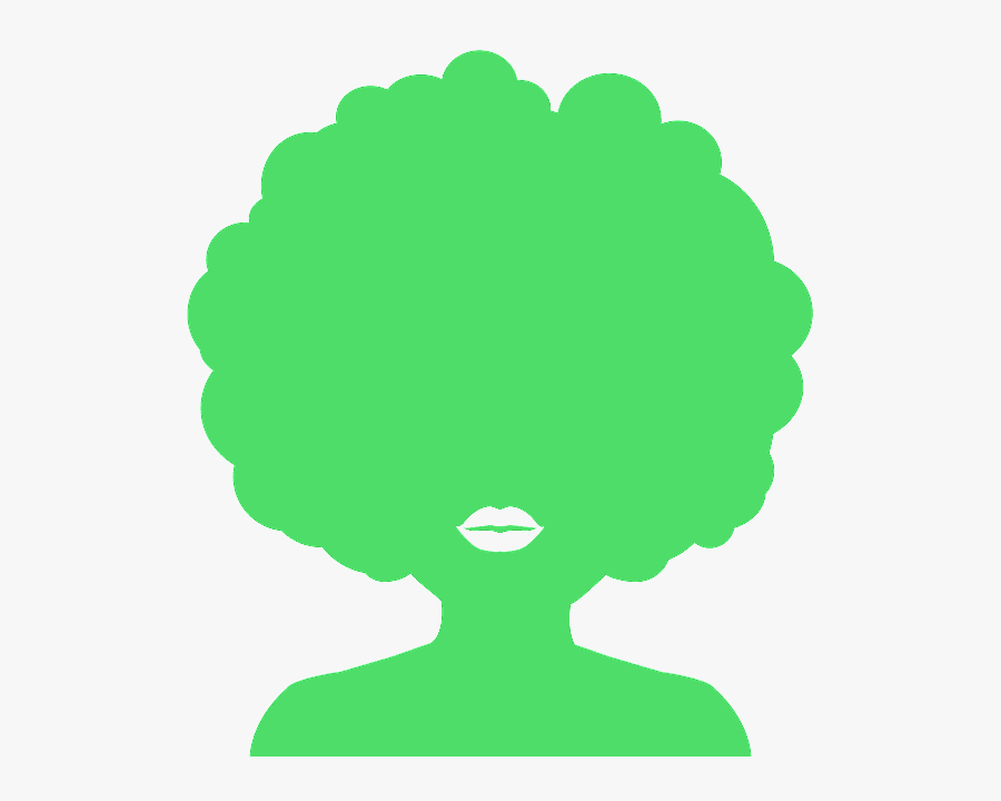 Girl With Afro Silhouette, Transparent Clipart