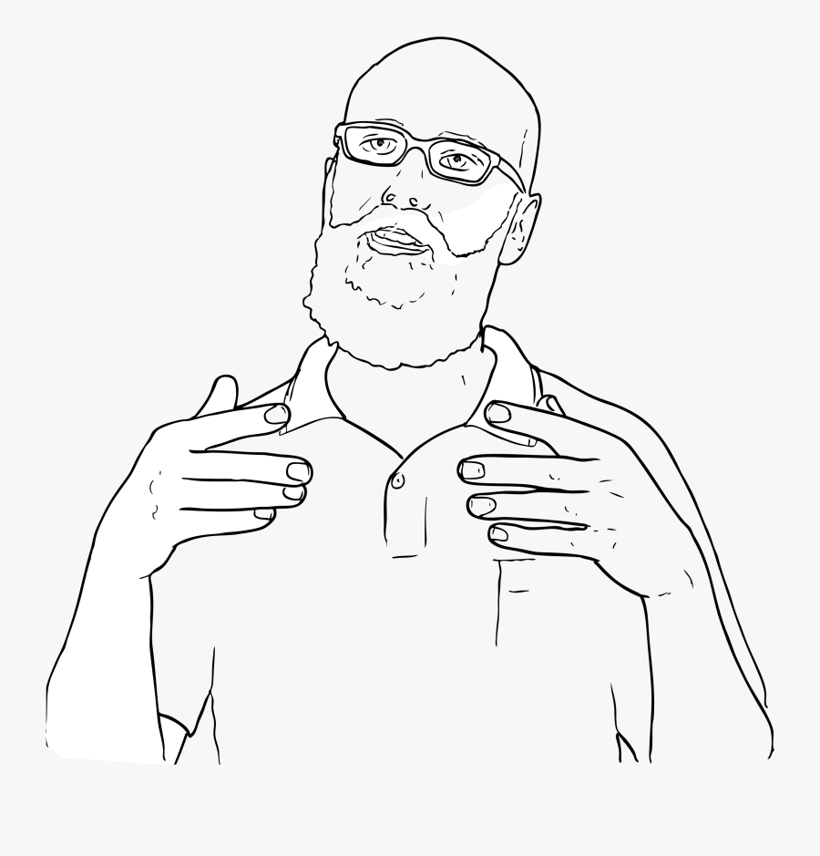 Grandfather On Clipart Black And Write, Transparent Clipart