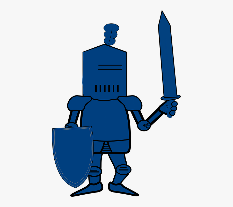 Knight Shield Sword Medieval Weapon Protection - Blue Knights Clipart, Transparent Clipart