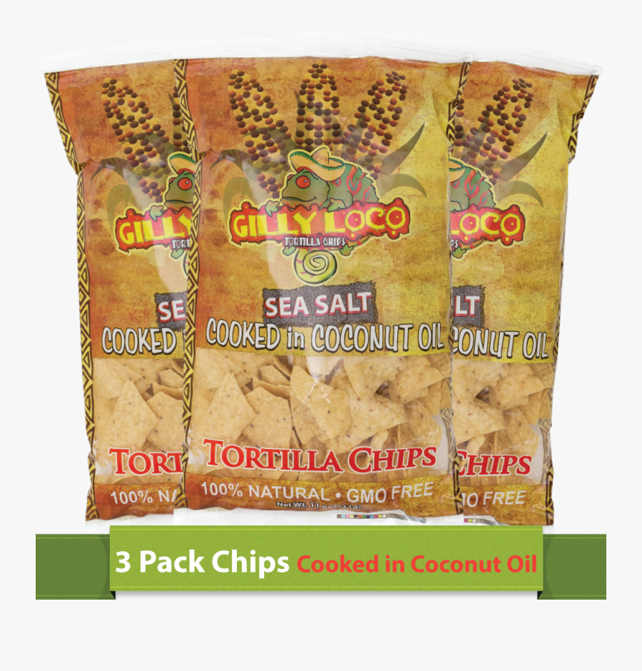 Chips Cooked In Coconut Oil 3-pack"
 Class= - Baked Goods, Transparent Clipart
