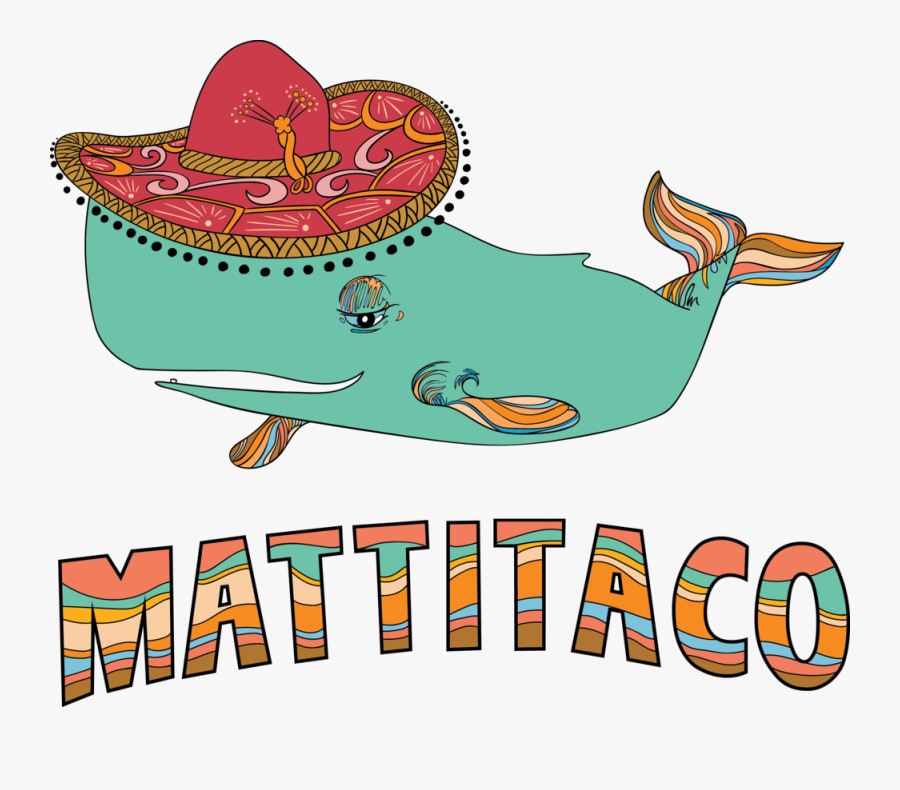 Taco Whale Color Text - Cartoon, Transparent Clipart