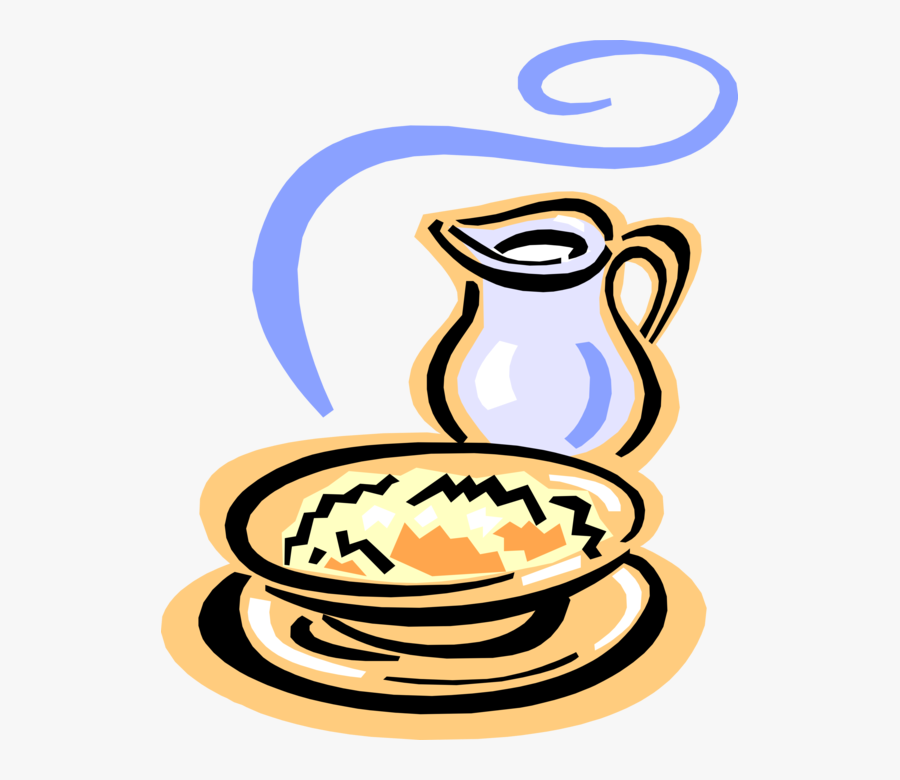 Vector Illustration Of Hot Breakfast Porridge Cereal - Porridge Clipart, Transparent Clipart