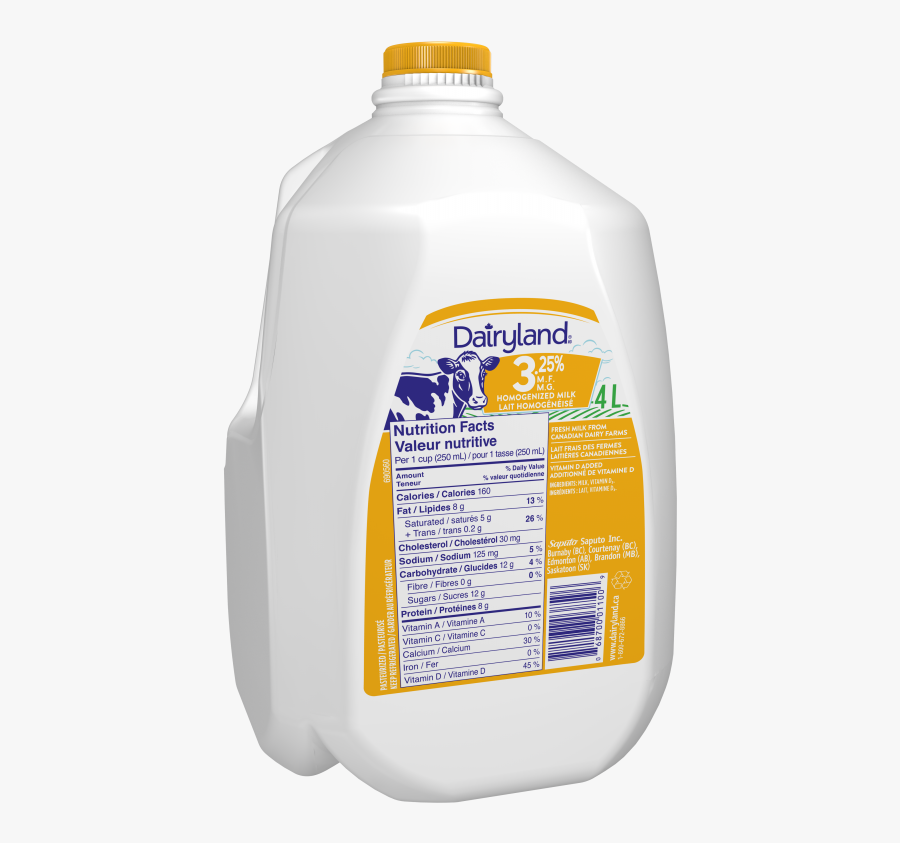 Dairyland Homo Milk - 4 Liter Milk Jug, Transparent Clipart