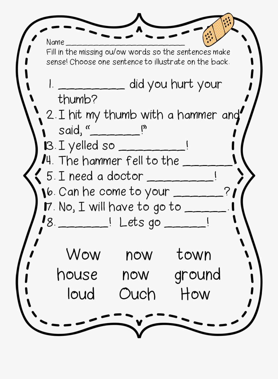 Transparent Ouch Clipart - Ow Words Year 1, Transparent Clipart