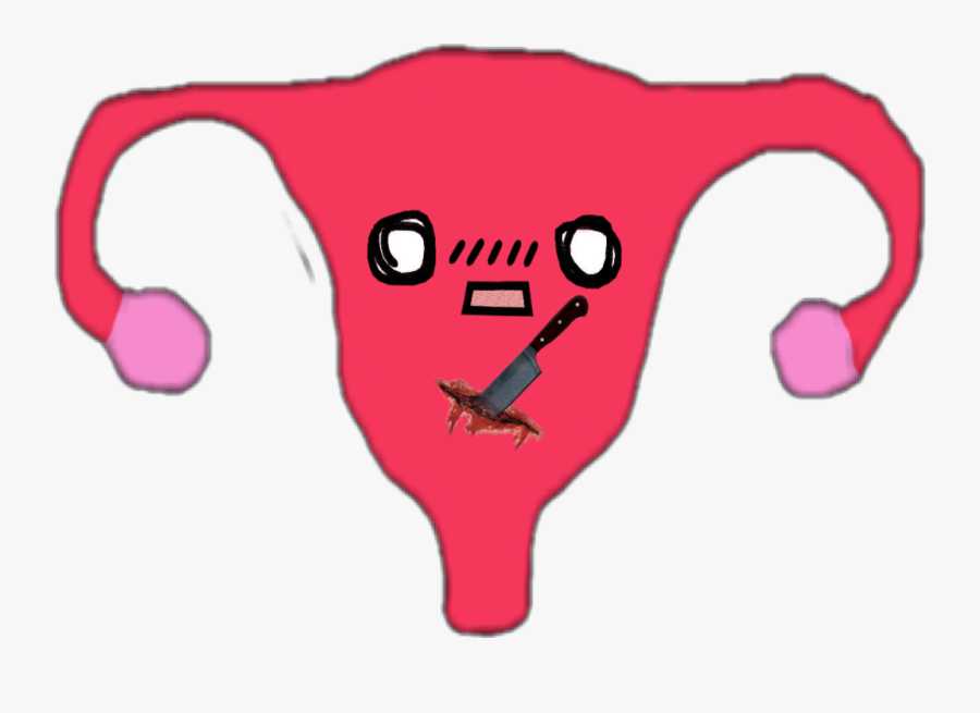 #uterus #kawaii #period #cramps #pain #ouch #knife - Uterus Clipart, Transparent Clipart