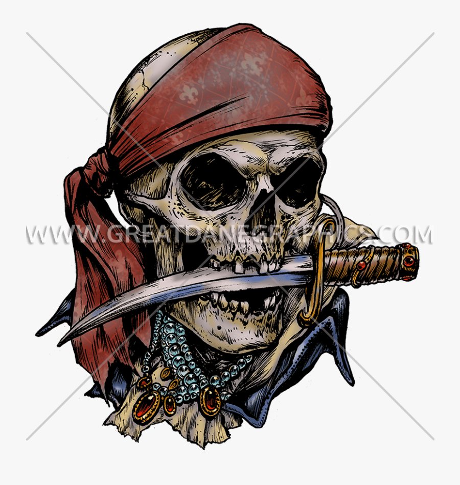 Clip Art Drawing Ubisafe Pirateskullknifepng Imagem - Pirate Skull Tattoo, Transparent Clipart