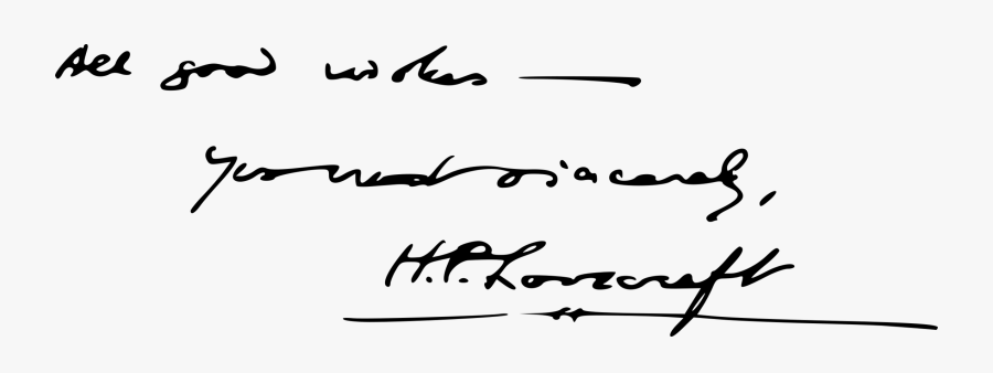 Howard Phillips Lovecraft Signature, Transparent Clipart