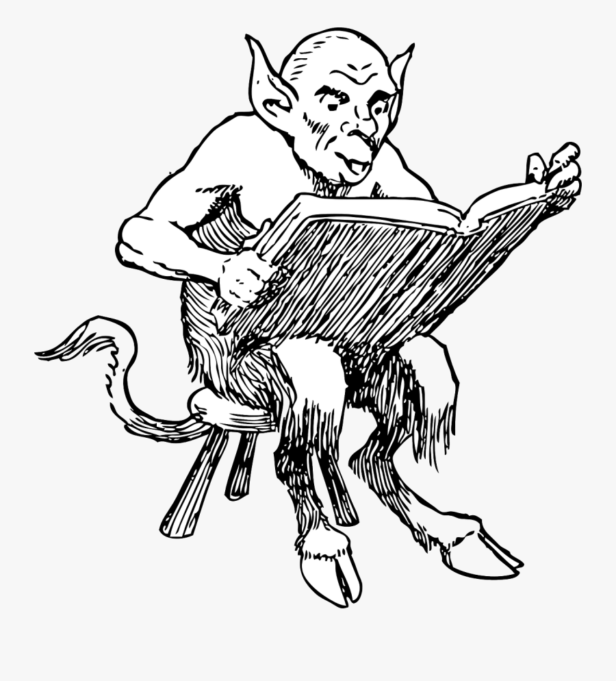 Reading The Bible Like - Demon Reading A Book, Transparent Clipart