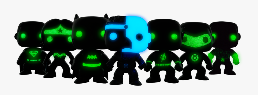 Justice League Glowing Silhouette Pop Vinyl Bundle - Funko Pop Silhouette Justice League, Transparent Clipart