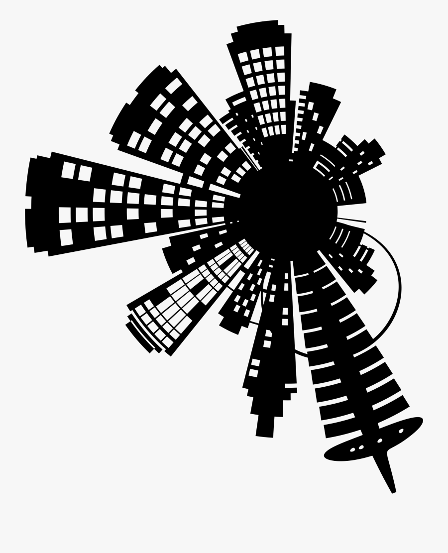 City Skyline Ii Radial - Deal R Bayesian Network, Transparent Clipart