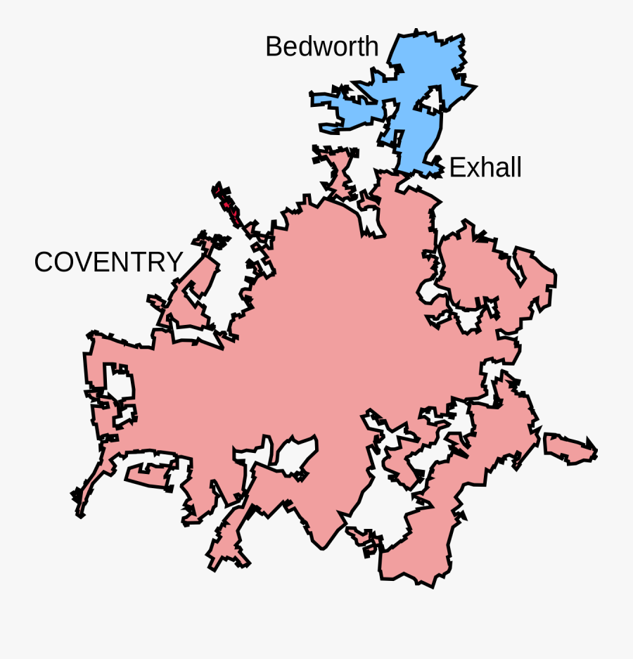 Coventry Urban Area Map, Transparent Clipart