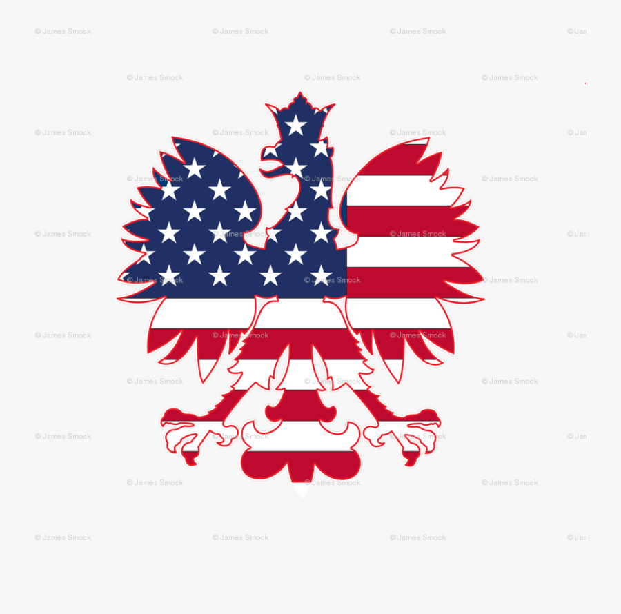 Transparent American Flag Png Image - Polish Eagle American Flag, Transparent Clipart