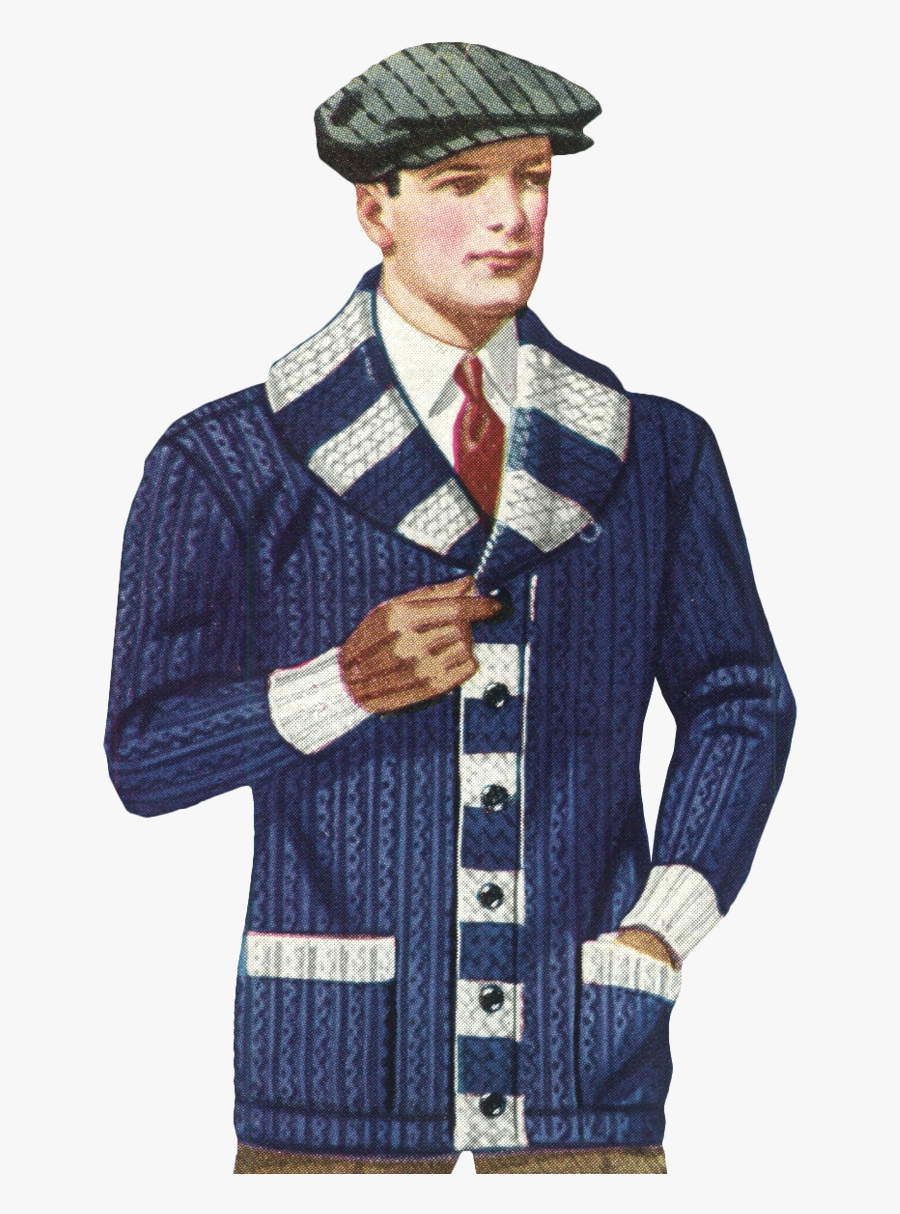 Clip Art Style Inspiration S Mens - 1920s Fashion Men Sweater, Transparent Clipart