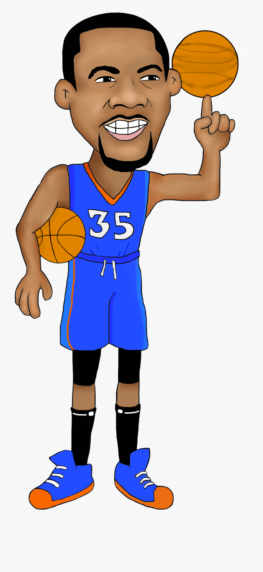Golden State Warriors Player Cartoon - Kevin Durant Clip Art, Transparent Clipart