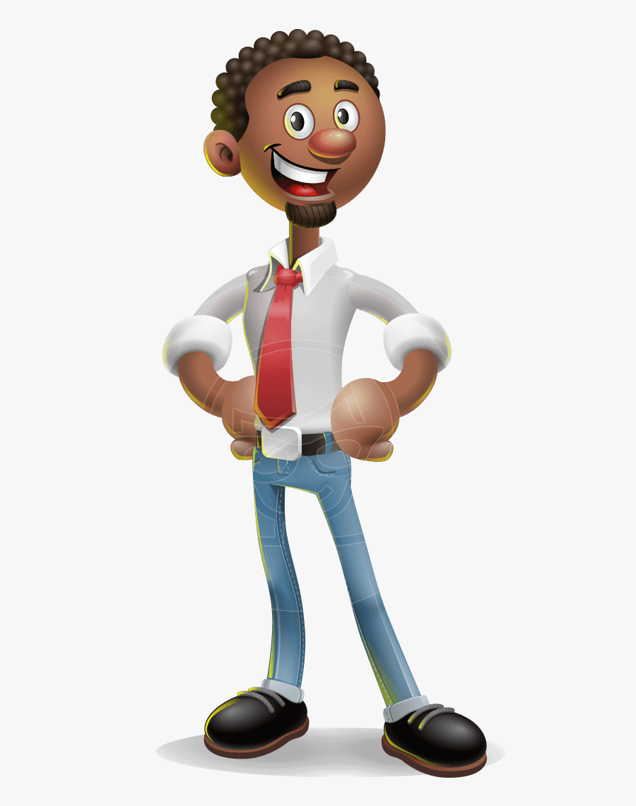 African-american Businessman 3d Vector Cartoon Character - 3d Cartoon Character Png, Transparent Clipart