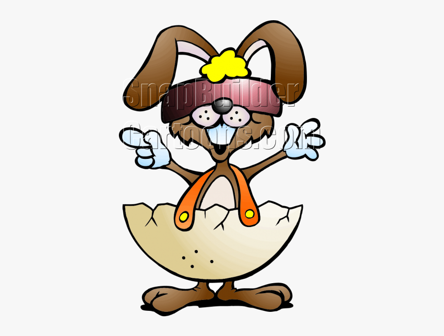 Clip Art Rabbit Wearing Shell Suspenders - Illustration, Transparent Clipart