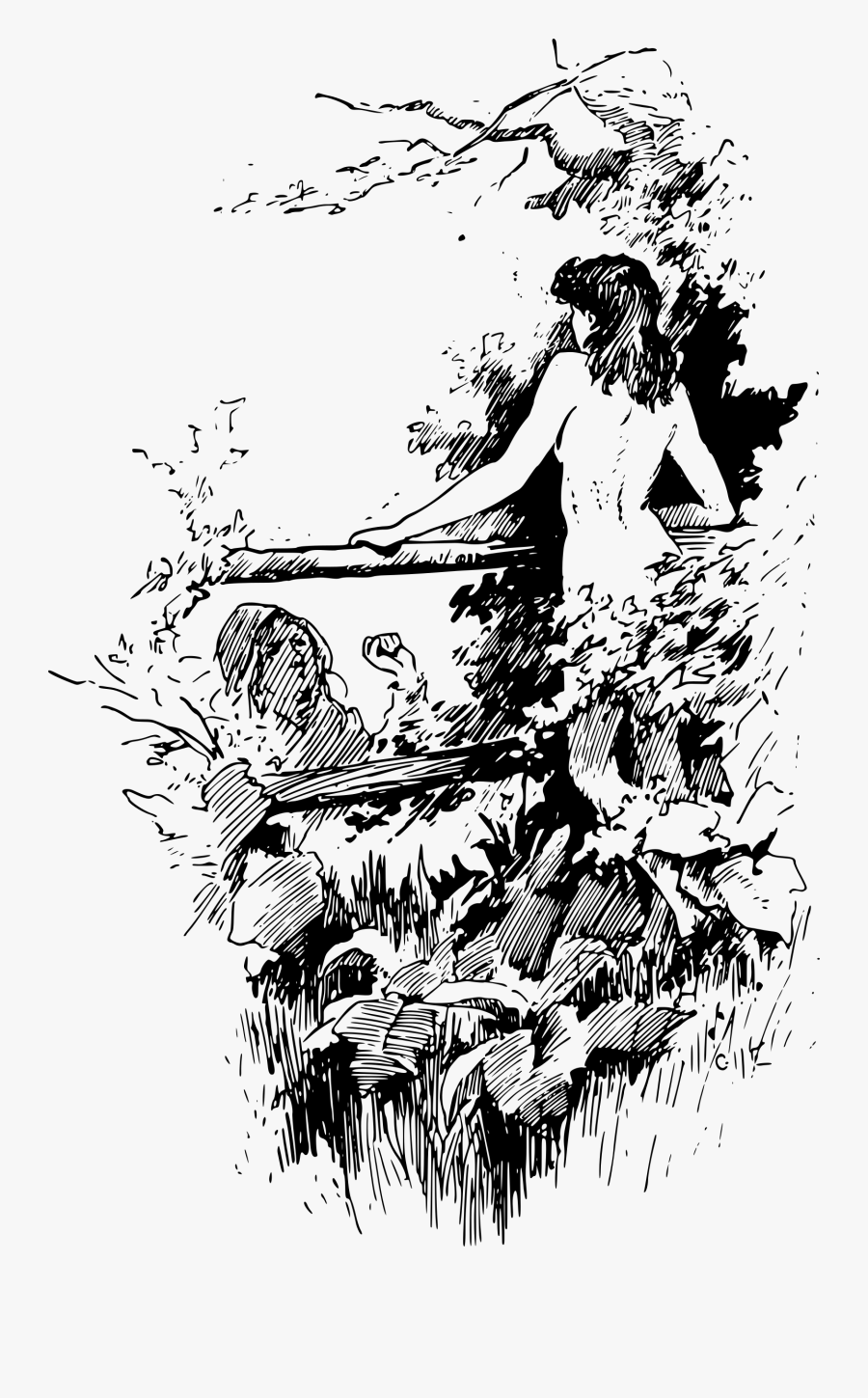 Transparent Kids Playing Outside Clipart Black And - Drawing Of Naytre Black And White, Transparent Clipart