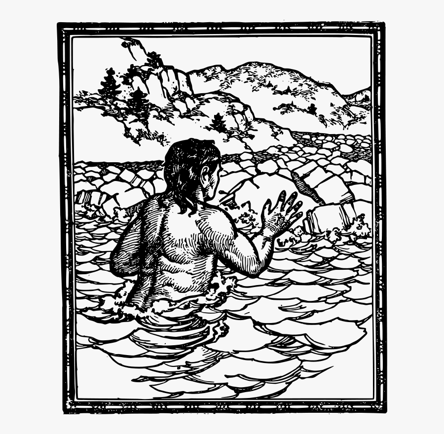 Free Naked Man Swims - Illustration, Transparent Clipart