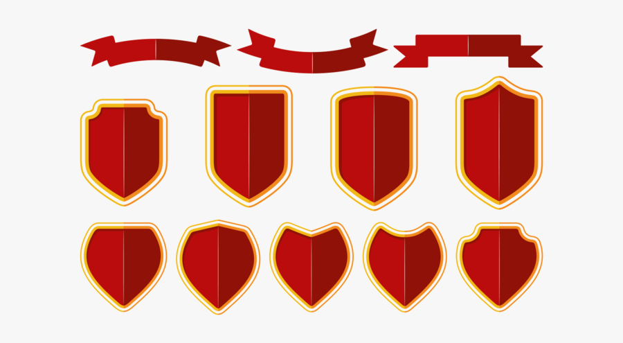 Blason / Shield / Ribbon Vector - Cinta De Escudo, Transparent Clipart