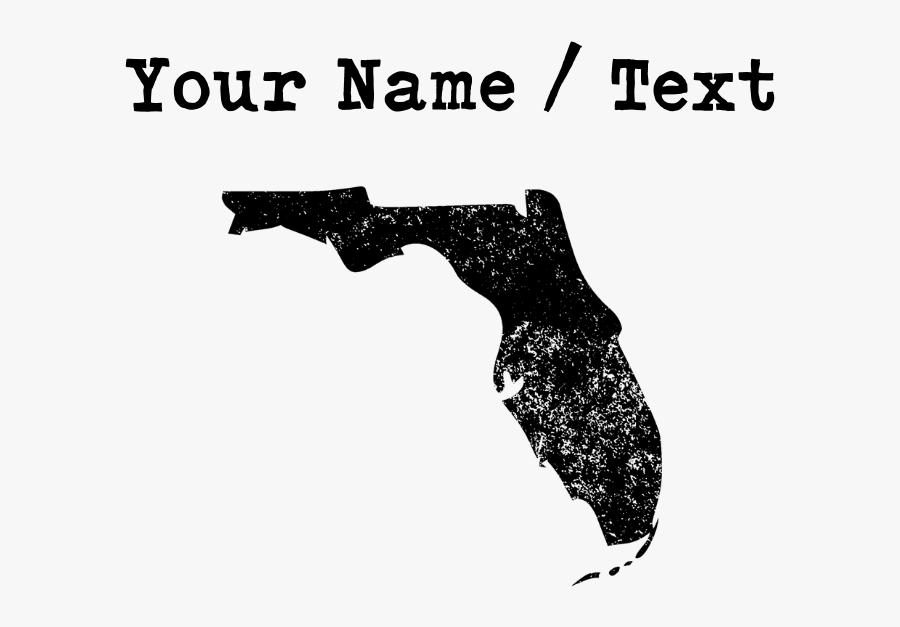 Custom Distressed Florida Silhouette Journal - Florida State Map Png, Transparent Clipart