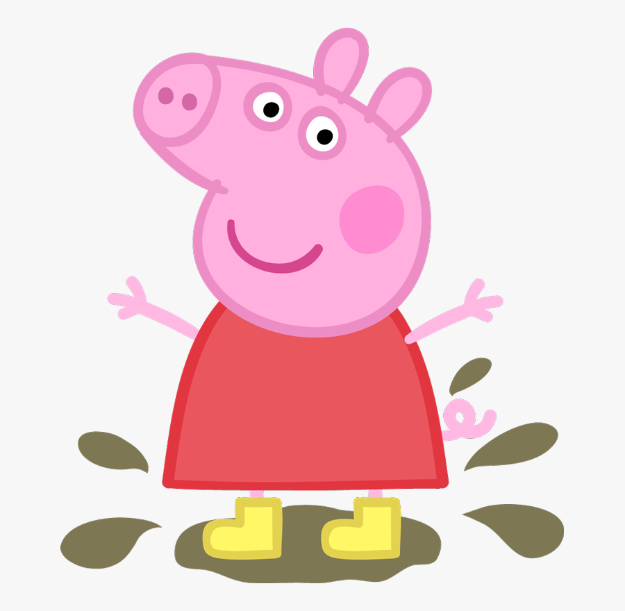 Peppa Pig - Peppa Pig In A Puddle, Transparent Clipart